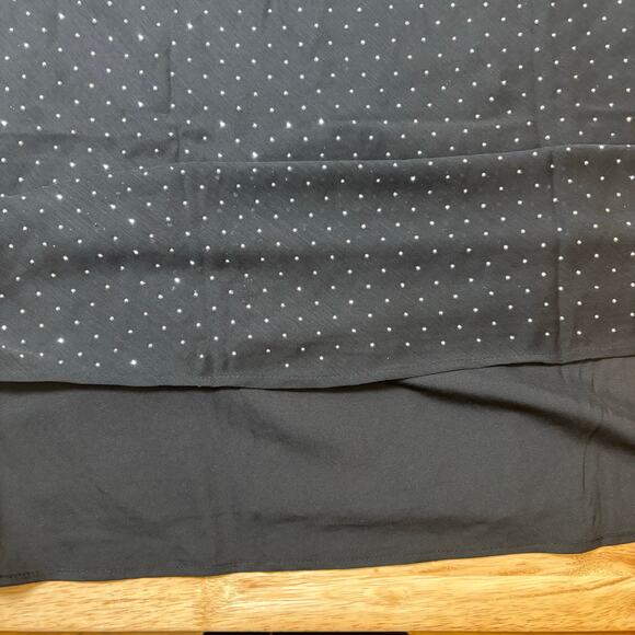 Ann Taylor Sheer Black Skirt  XL Midi Emblished  Lined Elastic band Gothromance - Picture 6 of 9